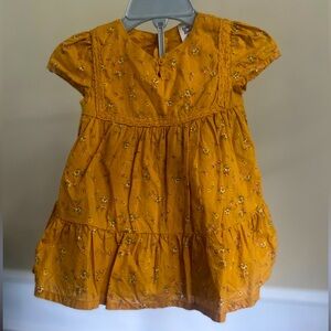 Osh Kosh 6 month baby girl golden floral tiered dress